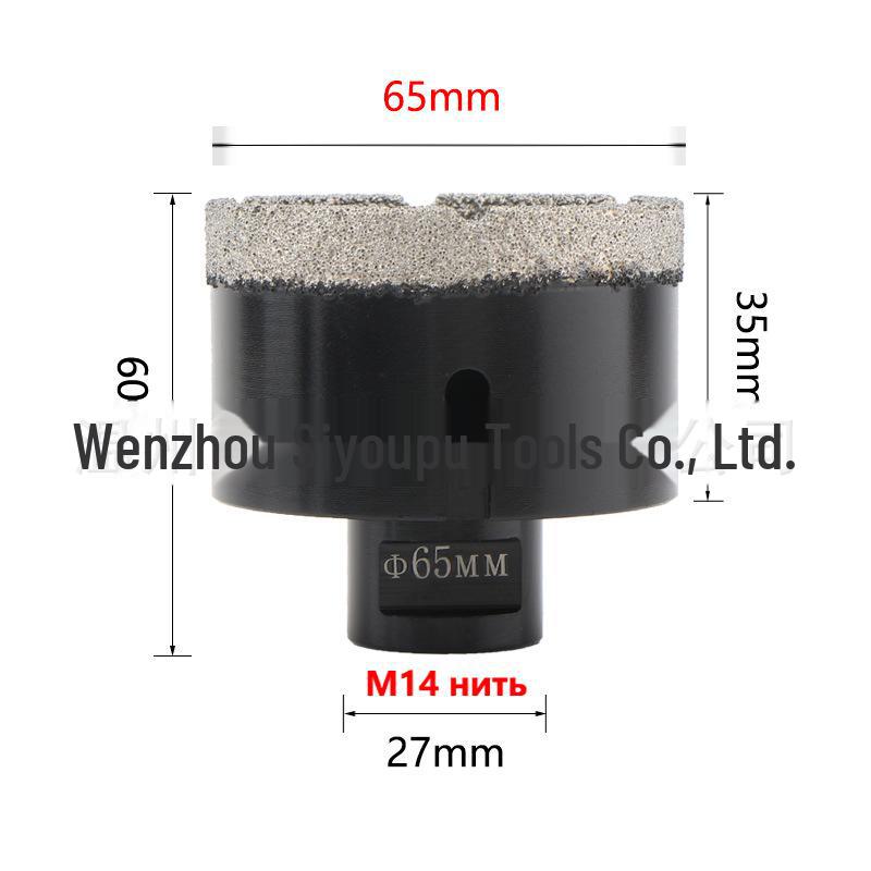 Apriscatole per foratura a secco con brasatura diamantata per foratura di piastrelle, lastre di marmo e roccia, 6 mm-150 mm M14