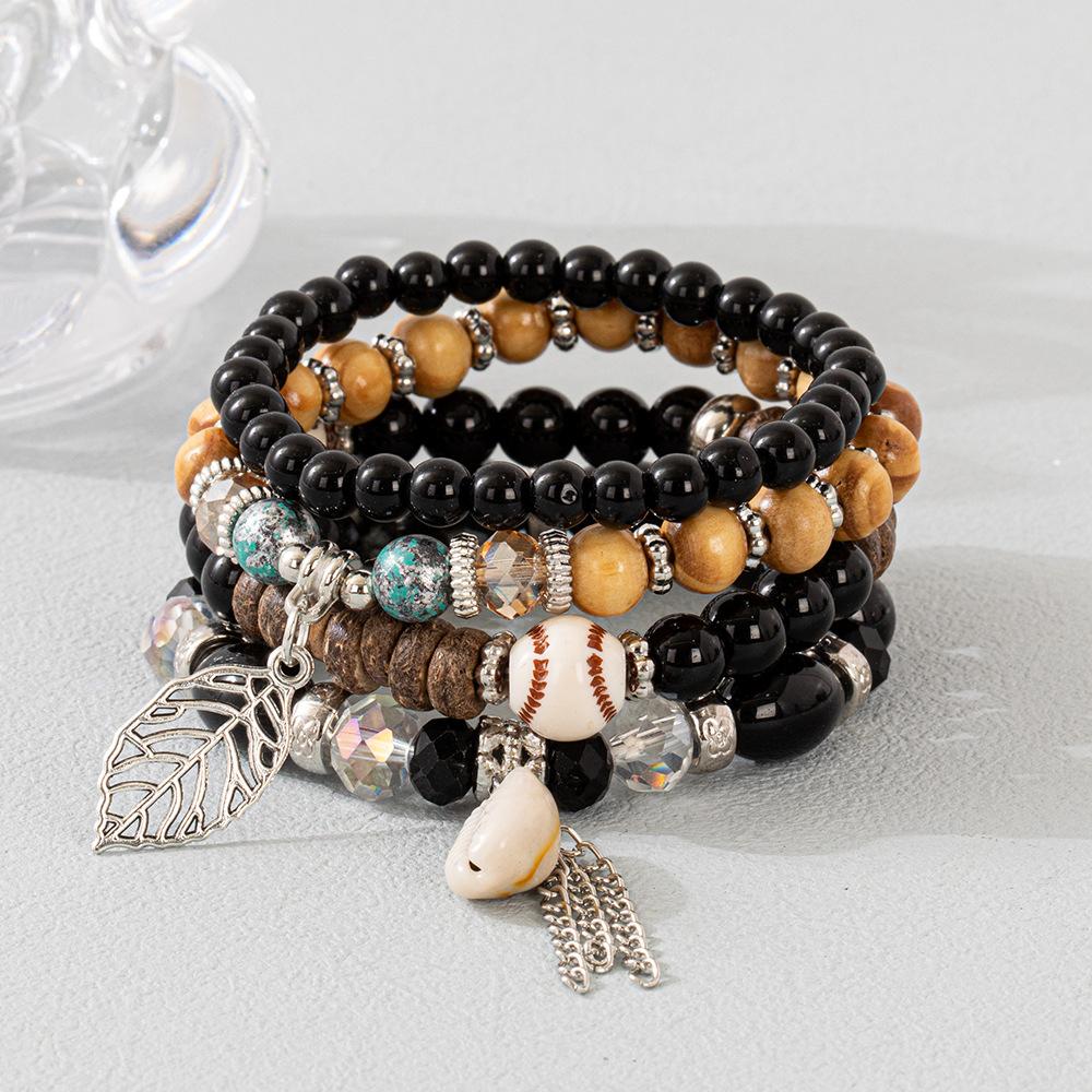JYL TS Bracelet Evil Eye Hamsa  Double Protection & Positive Flow Black тускло-коричневый