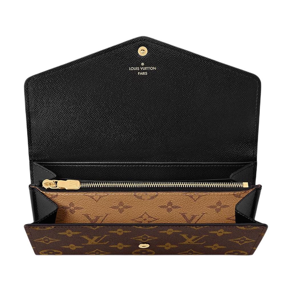 Louis Vuitton Sarah Wallet Brown Monogram Reverse Canvas Women Wallets M80726