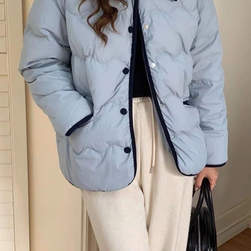 Light and thin cotton-padded clothes women's short splicing new winter cotton-padded clothes small cotton-padded jackets warm jackets