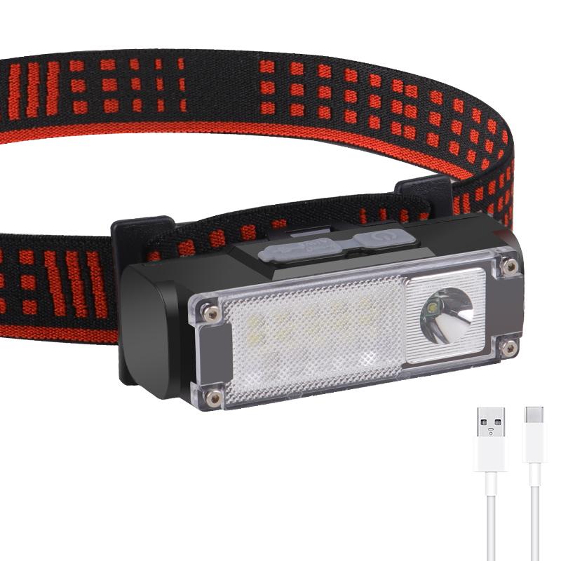 

Светодиодный налобный фонарь, уличные фары, портативный мини-фонарик XPE для кемпинга, Type-C, зарядка через USB, рыболовный светильник для 18650 Package G No battery