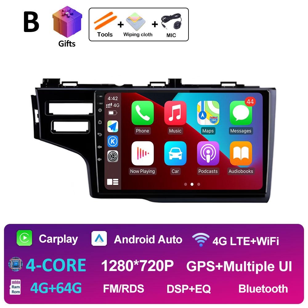 Car Video Multimedia Audio Player Left Hand Drive For Honda Fit Jazz 2014 2015 2016 2017 GPS Navigation Wireless Carplay No 2din