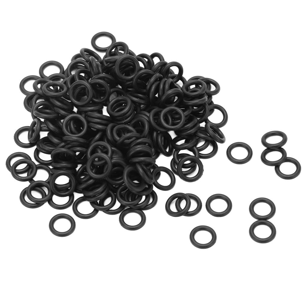 200 st Svarta Gummi O-ringar Slitstarka Flexibla Universella O-ringar för Fiske