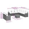 Vidaxl 10-Cz. Garden Lounge Set, Cushions Black Rattan Pe
