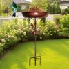 Iron Bird Feeder Ground Plugin Vintage Bird Water Bowl Bird Feeding Dish  Garden