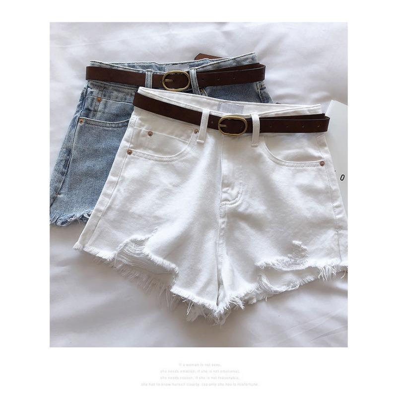 Light Blue Denim Shorts Women's Summer Thin Loose Thin Show High A Word Wide Legs All Match
