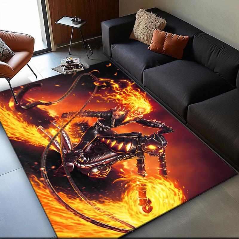 Ghost Rider Area Rug Suitable for Indoor And Outdoor,Carpets for Playroom, Homes, Offices, Living Rooms,Home Decor,Christmas Fan Gift