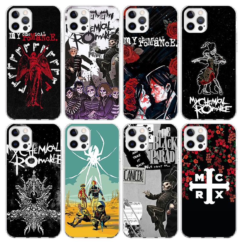 My Chemical Romance MCR Phone Case For iPhone 17 Air 11 13 Mini 14 15 Plus 16 12 Pro Max 16E SE 7 8 Pattern Soft TPU Back Cover