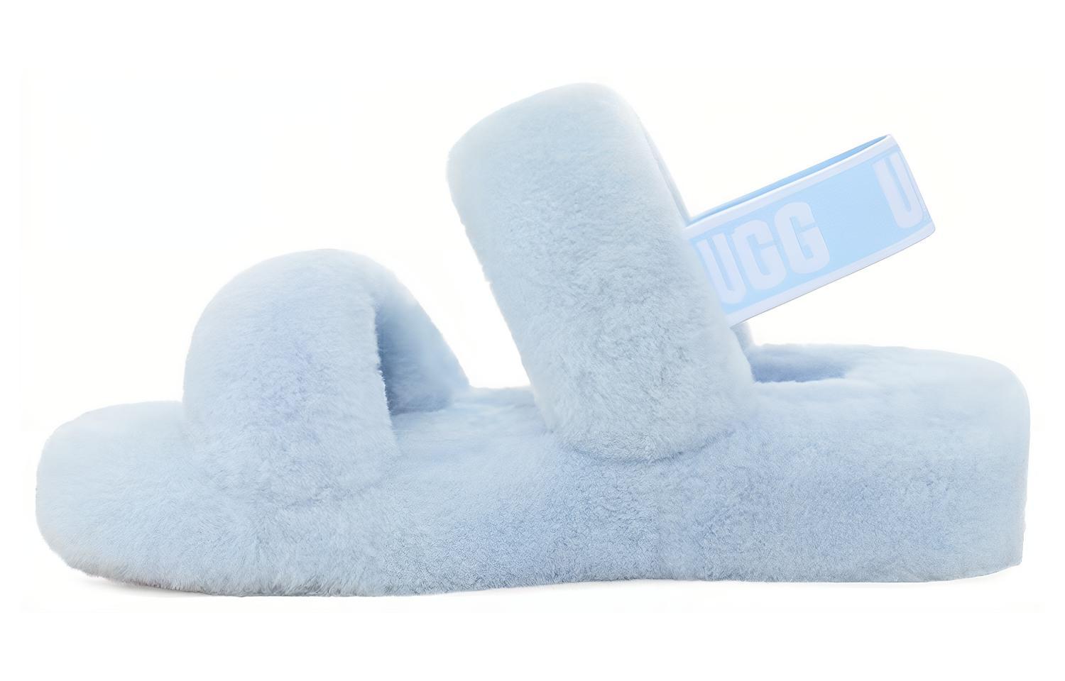 UGG Fluff Shearling Plush Slippers Women s Creek Blue 1107953-CRK 36