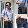 CONTACT'S Retro Genuine Leather Shoulder Bag Men Metal Push Lock Belt Clip Waist Bag Male Travel Daily Gift Crossbody Bag
