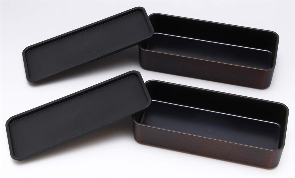 Yamanaka Lacquerware Square Bento Tochigi Wood Box, Grain, M16563-0