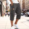 Pantaloni Cargo da Lavoro da Uomo Vita Elasticizzata Multitasche Casual Lunghezza Ginocchio Tessuto Resistente Vestibilità Comoda