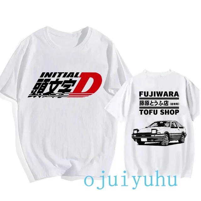 AE86 Funny Harajuku Manga T Shirt Japanese Anime Cartoon Gothic Summer Tops Initial D EU Size T-Shirt Men Graphic Tee Shirt Male