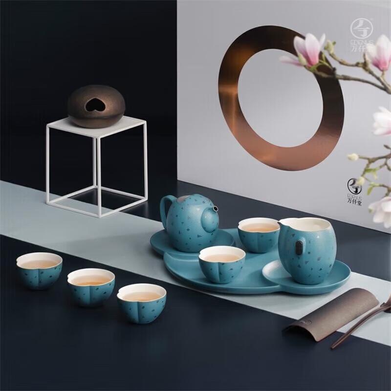 Wanqiantang Misty Blue Glaze Stone Tea Set