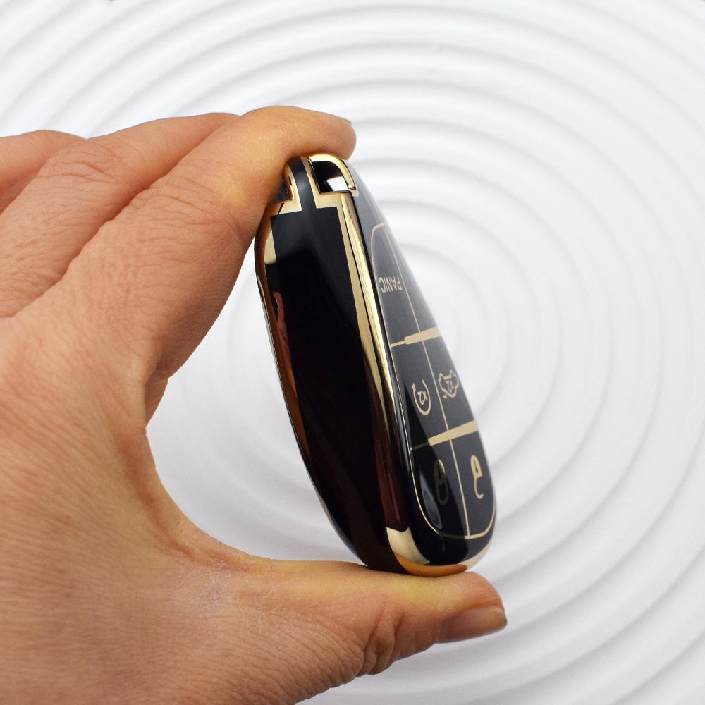 For Jeep Renegade Compass Grand Cherokee for Chrysler 300C Wrangler Dodge Car Key Cover Case Fob Car Accessaries Keychain