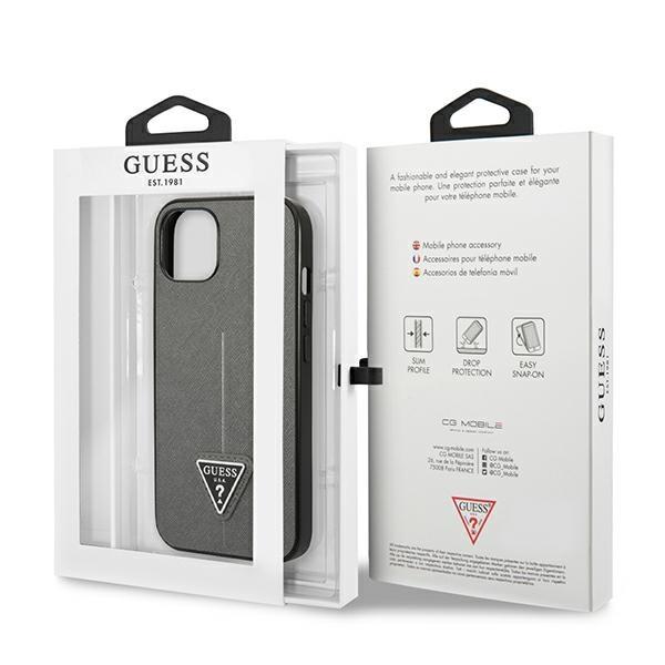 Guess Guhcp14Spsatlg Iphone 14 / 15 / 13 6.1 Srebrny/Silver Hardcase Saffianotriangle Logo