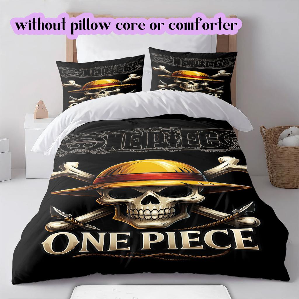 Copripiumino Morbido e Confortevole Anime OnePiece, Set Biancheria da Letto per Bambini Regalo, Misura Extra Larga, Varie Misure Disponibili