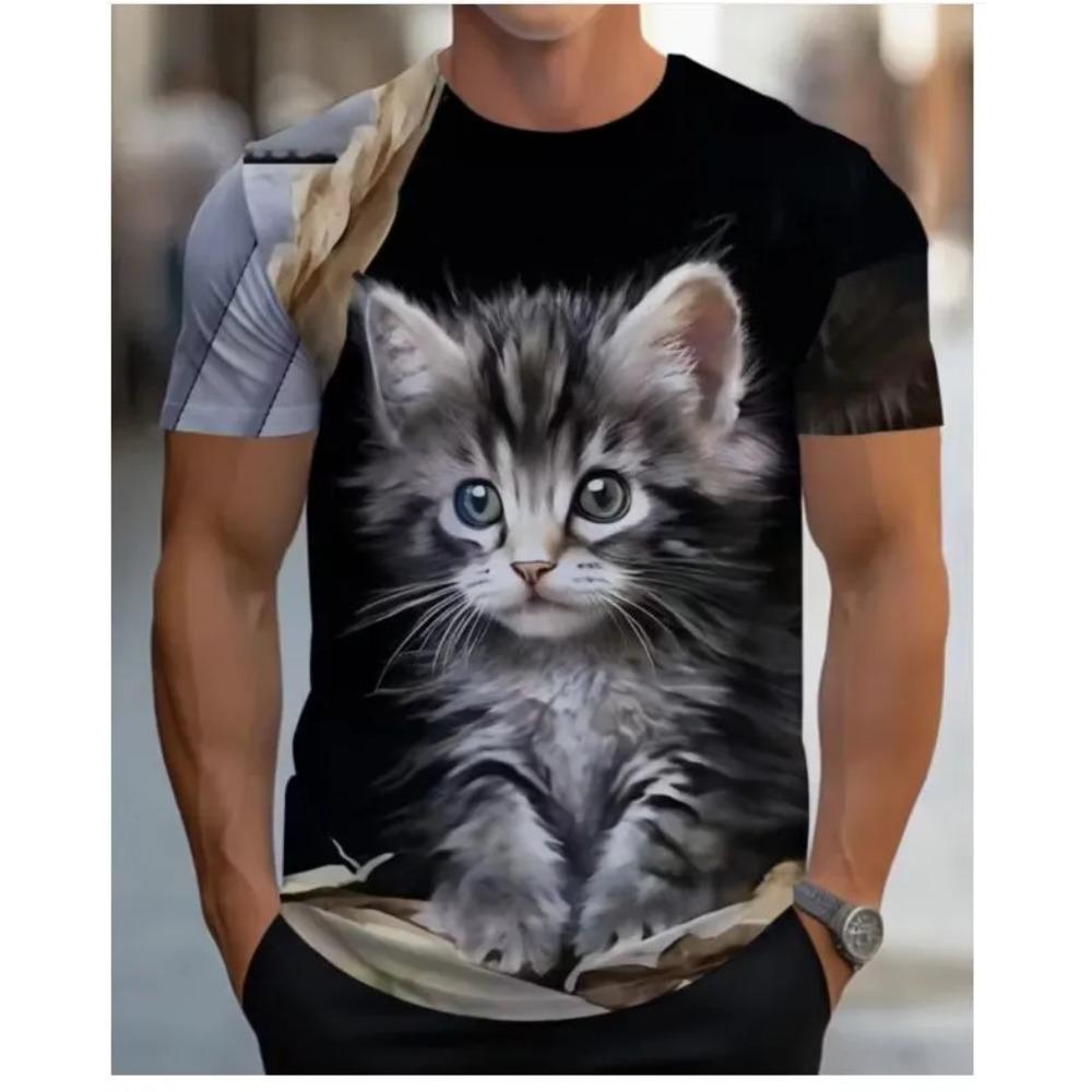 Interesting Small Animals Summer T-shirt 3D Printed Short Sleeved Fashionable Comfortable Soft Breathable Large Loose Man T-shirt
