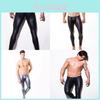 Mens Leather Slim Fit Pants For Nightclub Fashion With High Elasticity