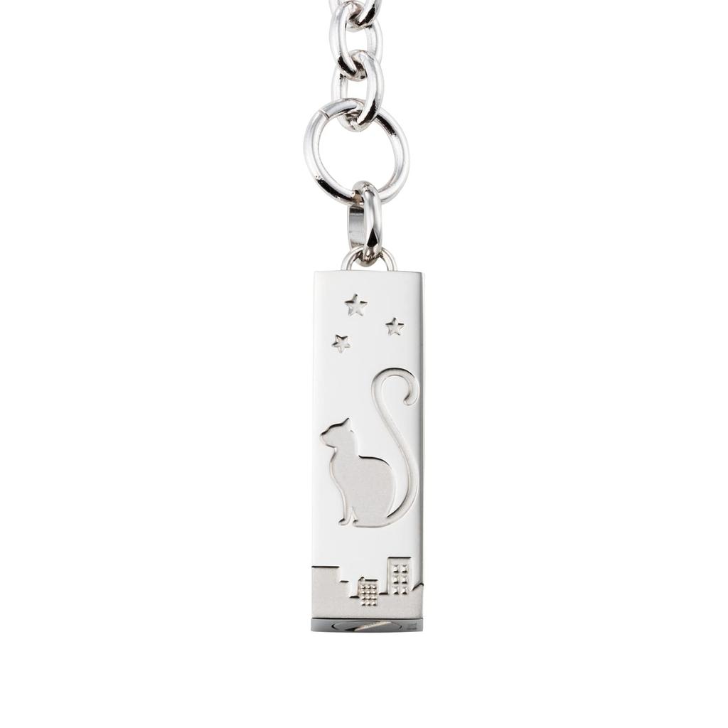 Ashes Memorial Pet Stainless Cat MEMKEY101SV [White Clover] Keychain, Keychain, Memorial, Steel, Design,