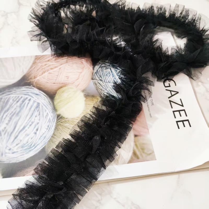 3D Pleated Mesh Lace for DIY Women's Clothing: Doll Dress, Scarf, Hat, Umbrella Decoration – Multiple Colors Available.