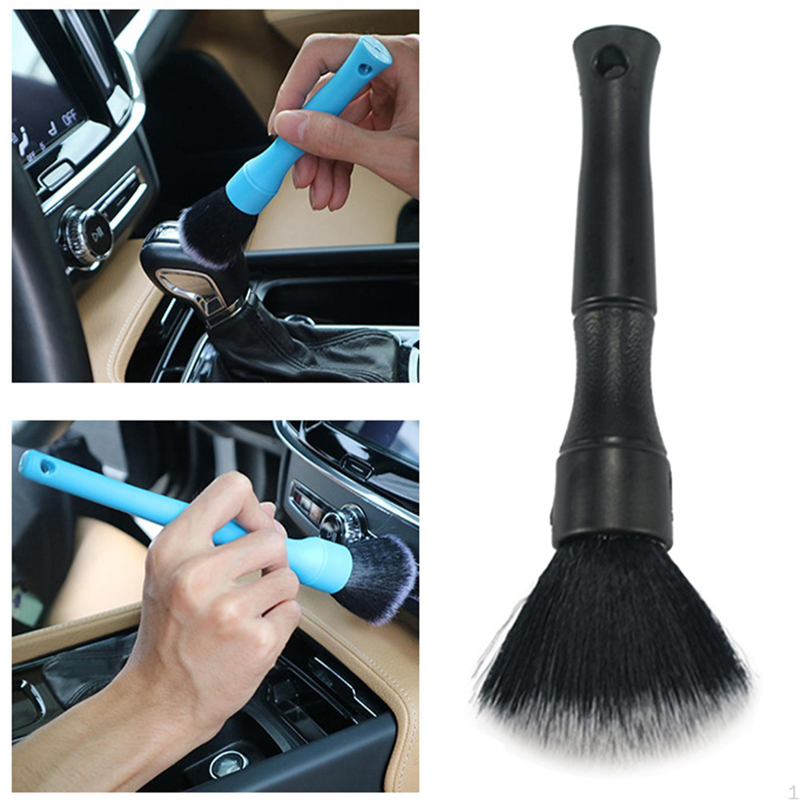 

Щетка для царапин, удобная ручка, PBT Duster для кожаных сидений, информационно-развлекательные экраны, дверь приборной панели Short Black