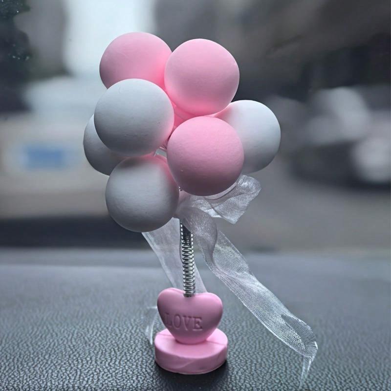 1pc Cute Swinging Balloon Car Decor, Creative Confession Balloon, Spring Dashboard Decoration for Car Interior