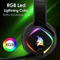 Casque Gamer - EMPIRE GAMING - Dark Rainbow - Son Stéréo HD - Micro Flexible - Rétroéclairage RGB