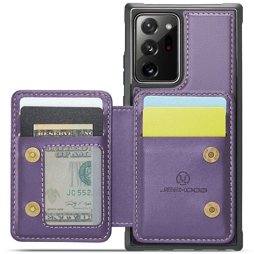 JEEHOOD J05 Für Samsung Galaxy Note20 Ultra/Note20 Ultra 5G Hülle Leder Handyhülle mit abnehmbarer magnetischer Kartentasche