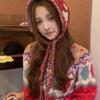 Womens Cute Polka Dot Fuzzy Knit Ear Flap Hat Soft Warm Fabric Adjustable Tie Strings For Winter Daily Wear Outdoor Activities