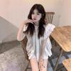 Small Sweet and Gentle Wind Flying Sleeve Vest Shirt Women's Summer New Loose and Thin White Top