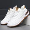 New 2025 Spring Casual Leather Shoes Men's Shoes Thick Baseplate Shoes Men's Lace-up Leather Surface Non-slip and Wear-resistant Sports Shoes