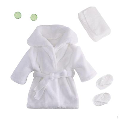 Newborn Photography Props Bathrobe Costume Baby Robe for Infant Boys White
