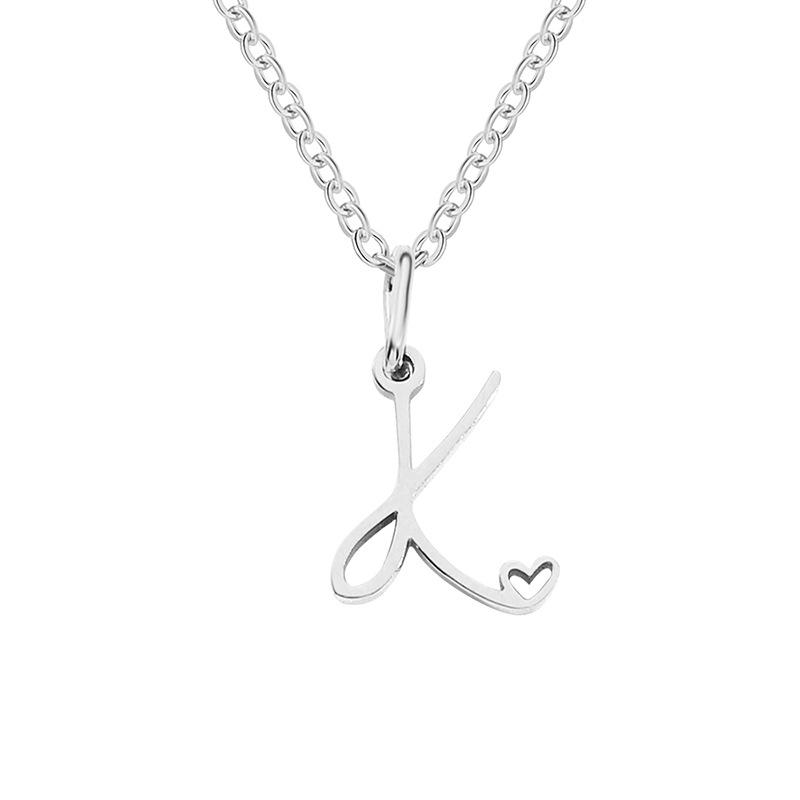 eManco Women's Niche Stainless Steel Letter Clavicle Necklace