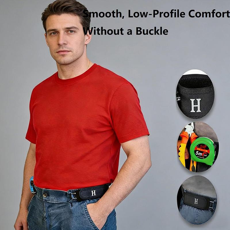 Buckleless Belt Hook Adjustable Metal Hook Elastic Belt Unisex Buckle-Free Invisible Waist Belt Closure For Outdoor Work