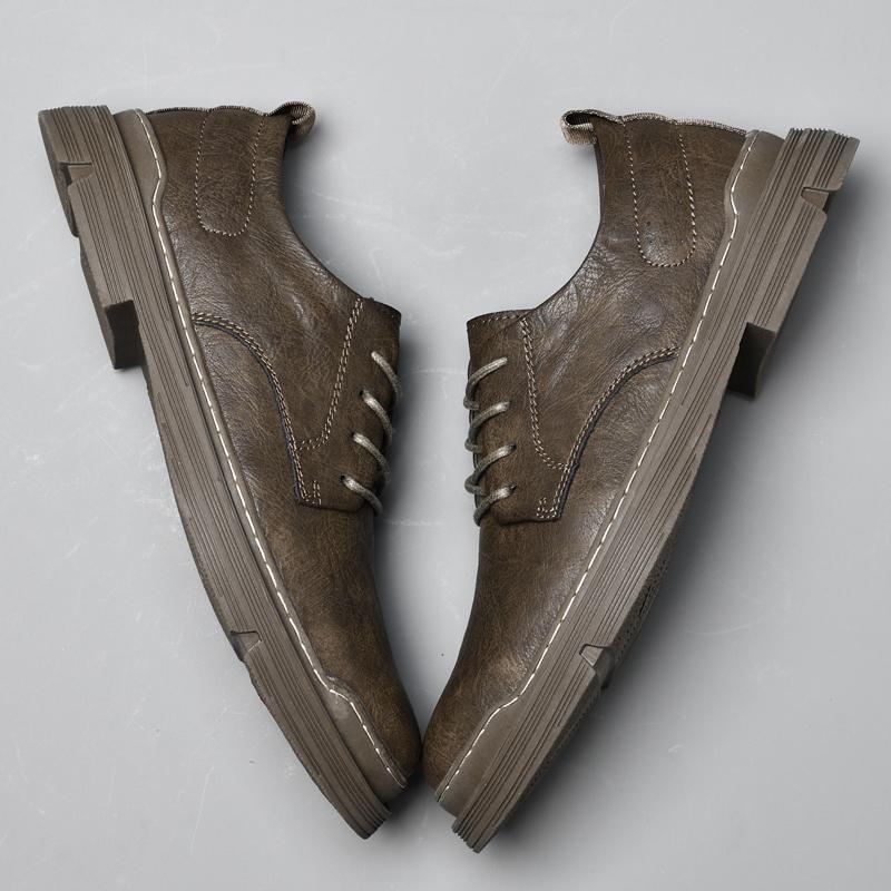 Klassiska Herrskor Casual Äkta Läder Herr Business Skor Snörskor Herr Oxfordskor Handgjorda Herr Klänningsskor Herr Flats