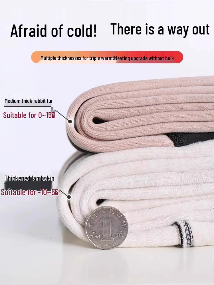 Women's Zipper Abdomen Control Shark Skin Pants: Plus Velvet, Thick Warm Button-Up Yoga Base Layer for Autumn/Winter.