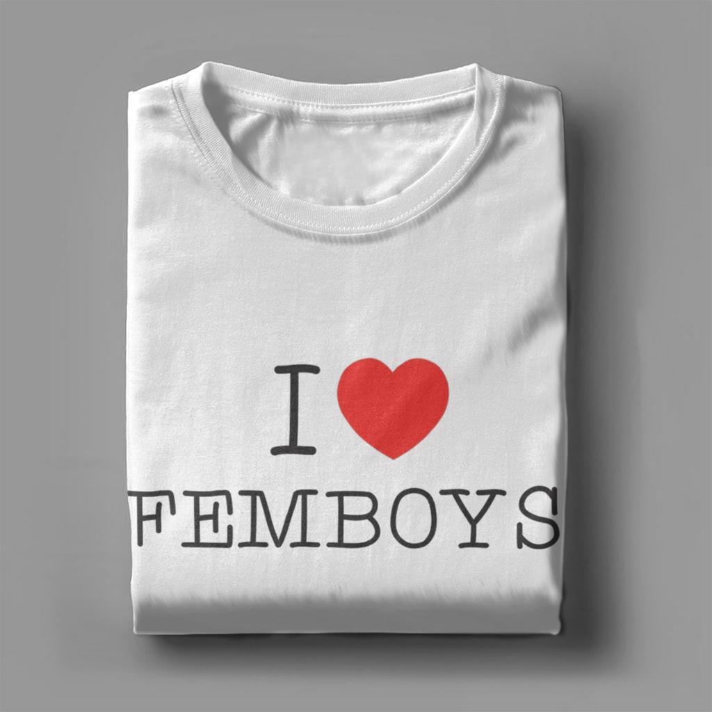 I Love Femboys I Heart Femboys Merch Unisex T Shirts Cotton Tee Graphic Printing  T-shirt Clothing