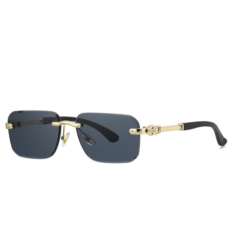 

New 2026 Fashion Luxury Brand Designer Sunglasses Men Women Leopard Rimless Vintage Shades Glasses Elegant Party Top Sunglasses
