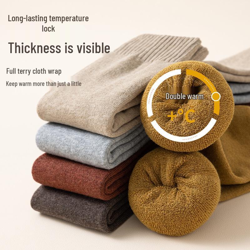 Women's Anti-Pilling Winter Compression Calf Socks - Thick Terry, Slimming, Versatile, Leg-Beautifying Design