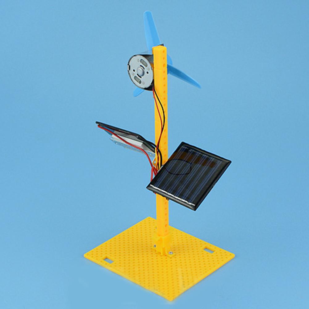 Kid DIY Scientific Experiments Toy Creative 3D Plastic Solar Fan DIY Model Assembled Craft Kits Science Education Aid Toy Gifts
