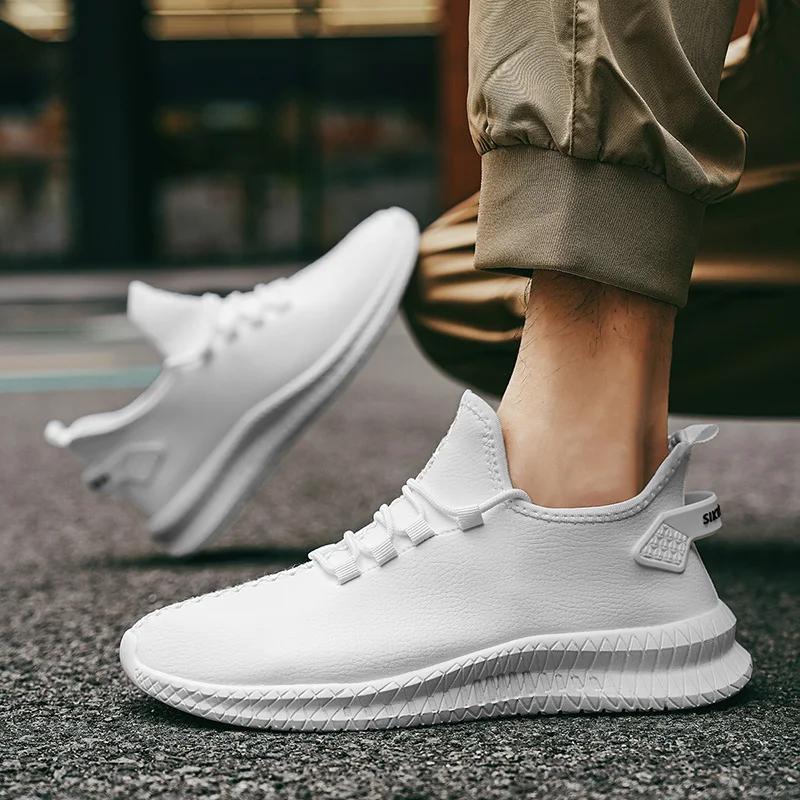 YRZL Męskie Casualowe Sneakersy ze Sztucznej Skóry Wodoodporne Lekkie Wygodne Buty Sportowe Outdoorowe Buty do Koszykówki