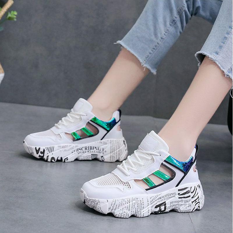 Women's shoes summer 2024 new fashion breathable Mesh casual sports shoes lightweight dad shoes women flats zapatillas de mujer7