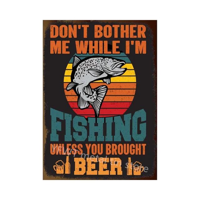 

Vintage Fishing Rules Metal Tin Sign Retro Wall Decor Plate for Farmhouse Cabin or Man Cave Rustic Fishing Poster Plaque an 20x30cm