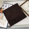 New model with solid color scarf women's autumn and winter thickened warm New Year's red scarf dual-purpose shawl