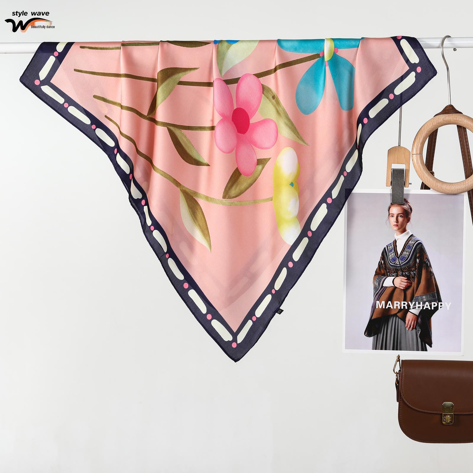 

Korean Style Women s Faux Silk Versatile Small Square Scarf - Fashionable Four-Season Neck Accessory 70*70 CM