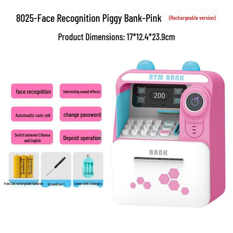 Kids' ATM Piggy Bank with Face Recognition and Automatic Coin Deposit
