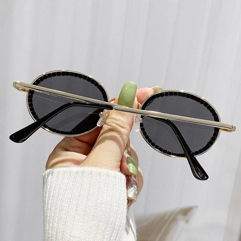 Large Frame Rhinestone Sunglasses UV Protection Crystal Sunglasses Women's Diamond Studded Glasses Outdoor Sports Sunglasses