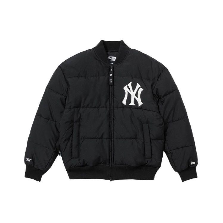 New Era × MLB New York Yankees Stile Coreano Minimalista Logo Ricamato Invernale Caldo con Zip Giacca in Cotone Unisex Nero 12866555