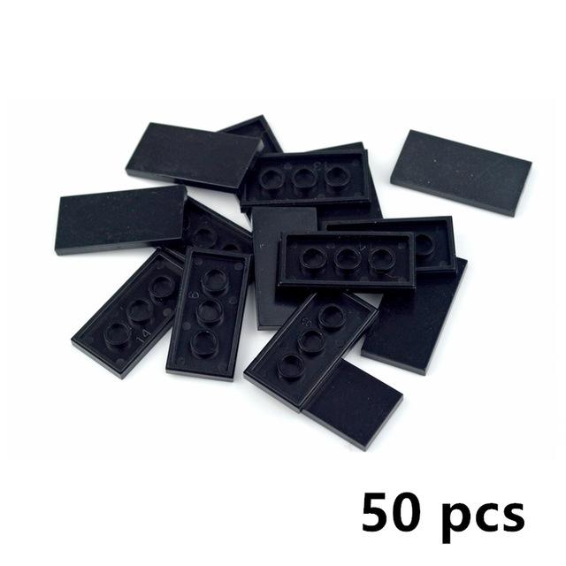 50-100Pcs Flat Tile 2x2 2x4 DIY Enlighten Plastic Smooth Building Block BricksCompatible All Brands Assembles Particles